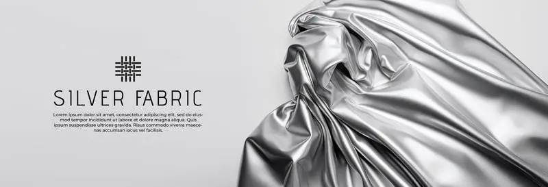 Background Banner with Silver Cloth and Text
