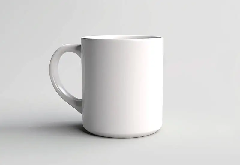 Clean White Coffee Mug on White Background