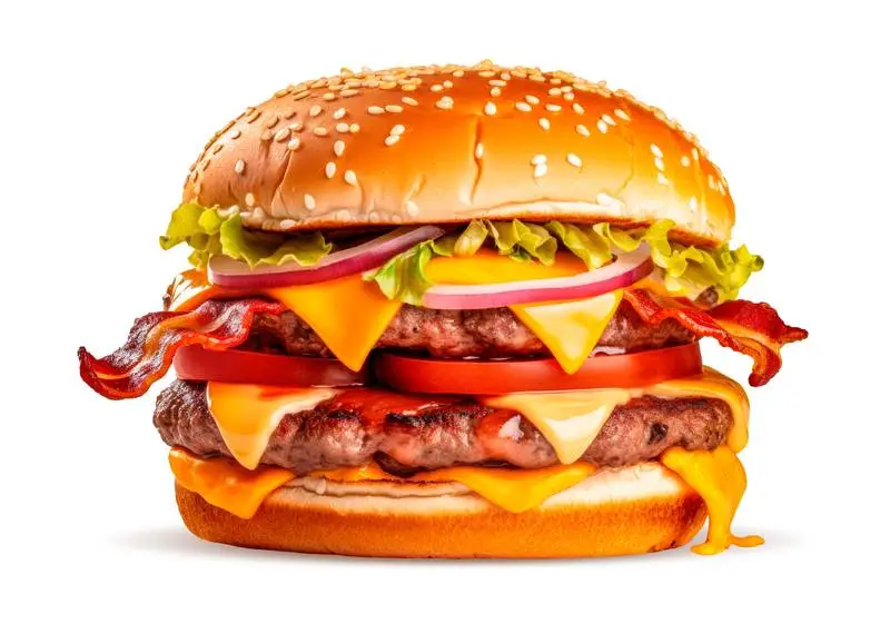 Photo of Delicious Burger Isolated on White Background