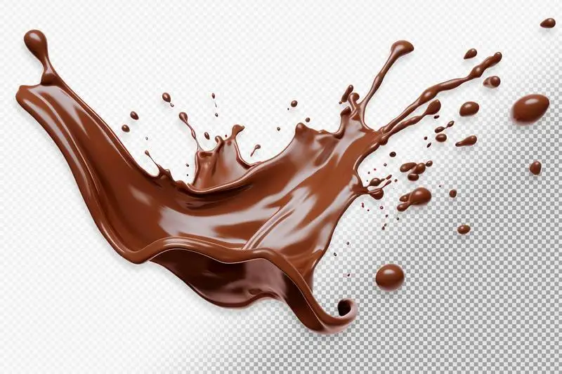 Splash of Liquid with Drops on Transparent Background