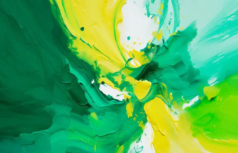 Abstract Splash Background Painting in Green Colours