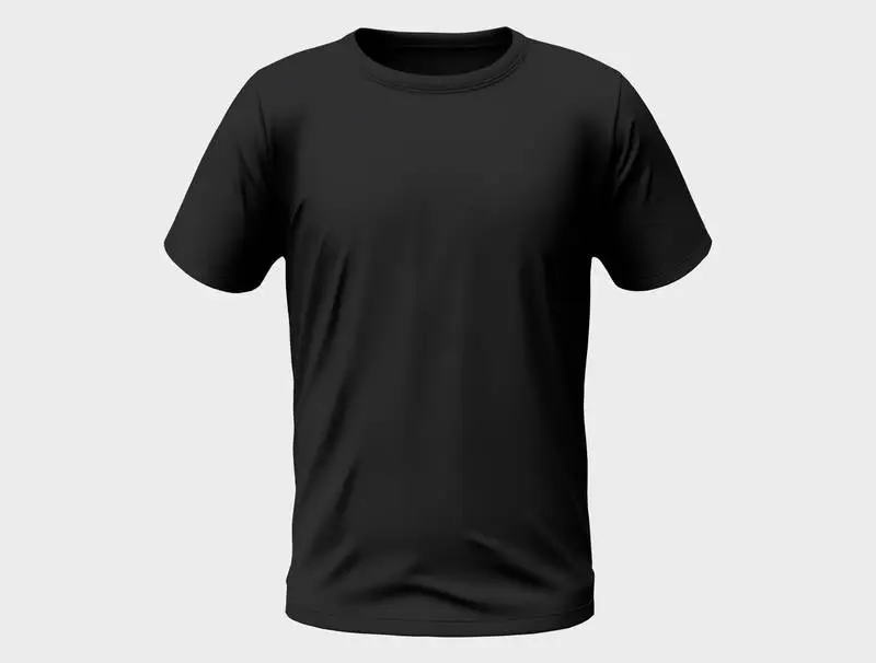 Black T-Shirt on Light Background
