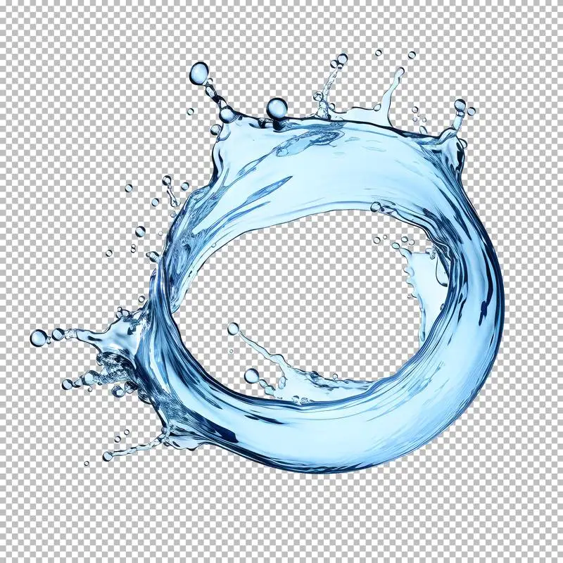 Circle Water Splash over Transparent Background