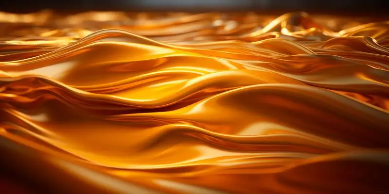 Golden Liquid Element Texture Background with Waves