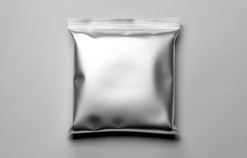 Image of a Realistic Metal Package on a Grey Background