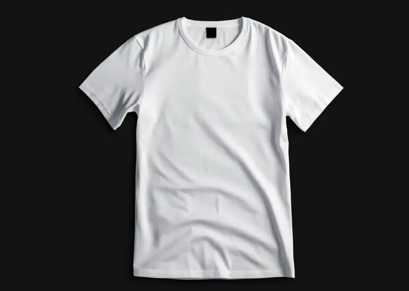 Image of White T-Shirt on Black Background