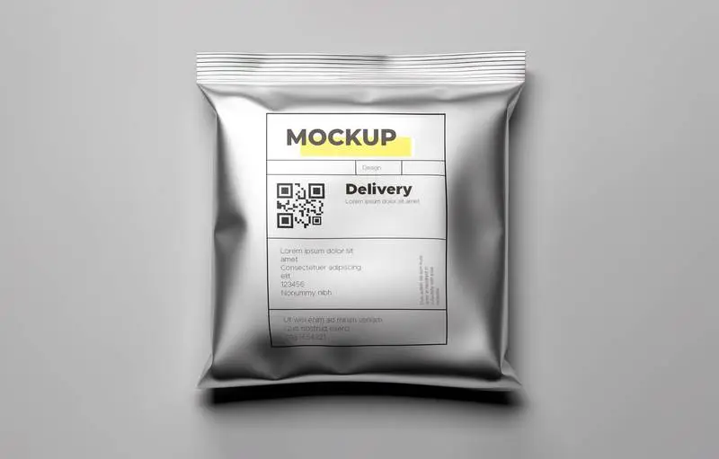 Mockup of a Realistic Metal Package on a Grey Background