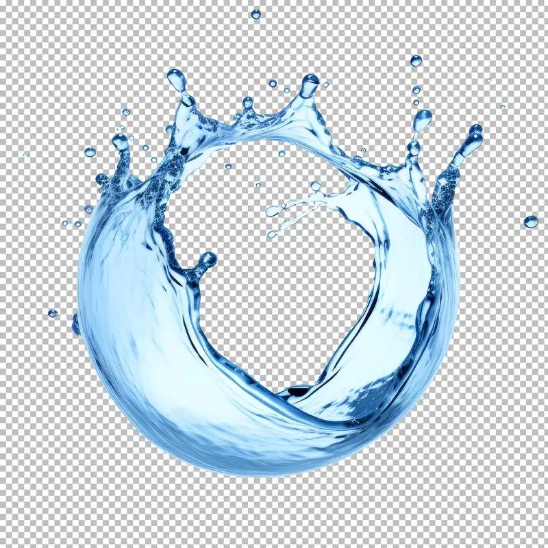 Rounded Water Splash over Transparent Background