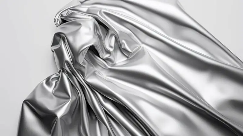 Silver Fabric Texture Background with Waves
