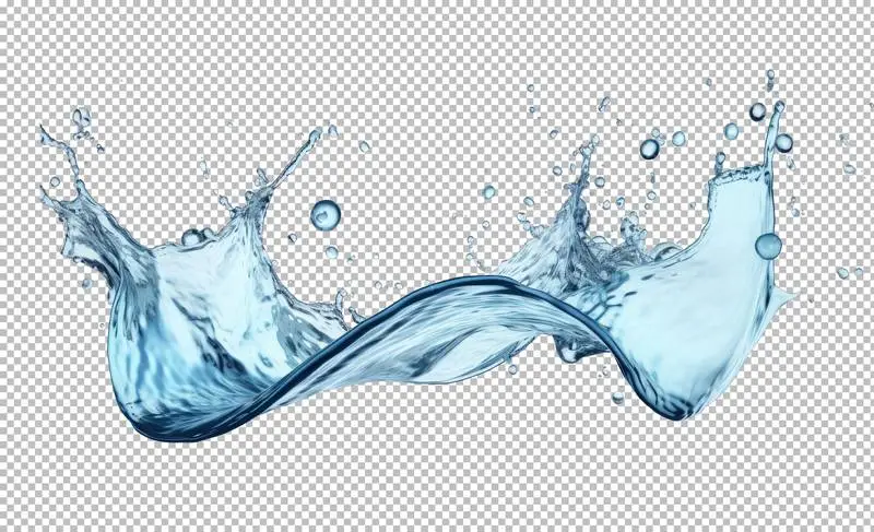 Splash of Water on a Transparent Background