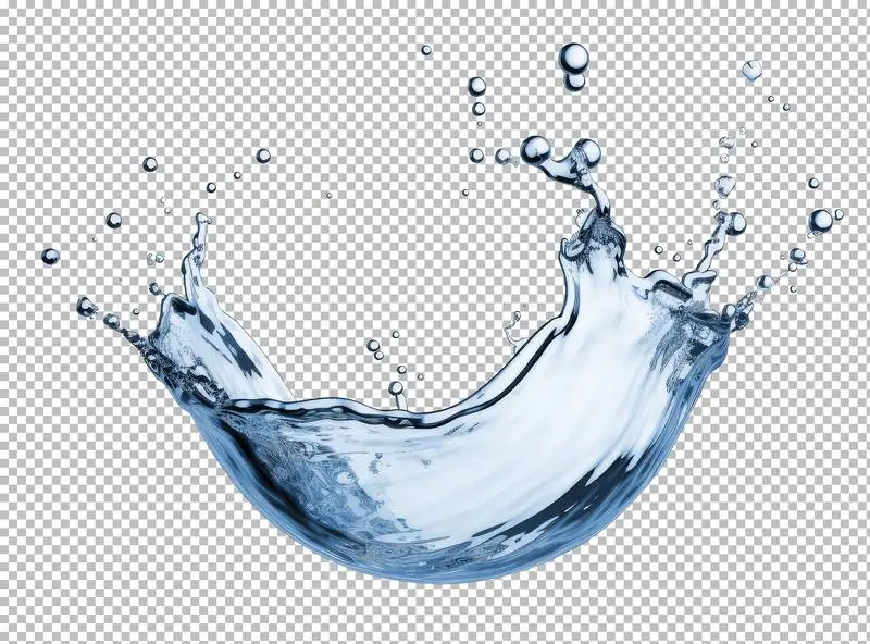 Splash of Water over a Transparent Background