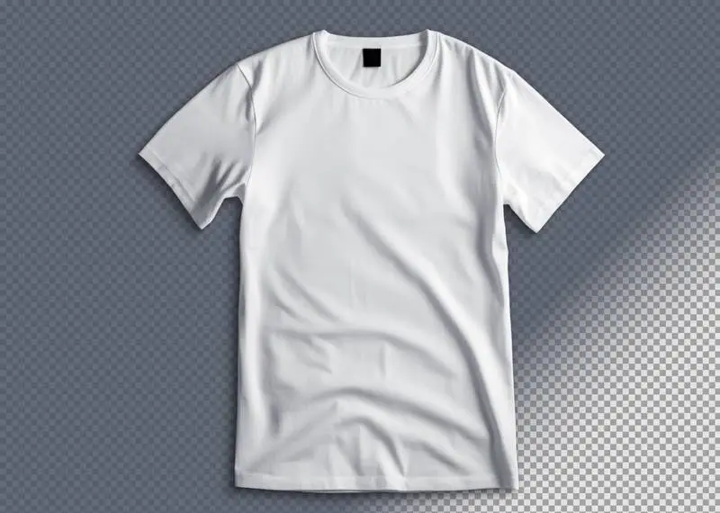 White T-Shirt on a Transparent Background
