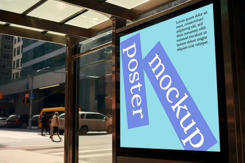 Screen Advertising Mockup with a Modern City in the Background