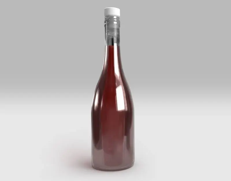Image of a Realistic Red Wine Bottle on a White Background
