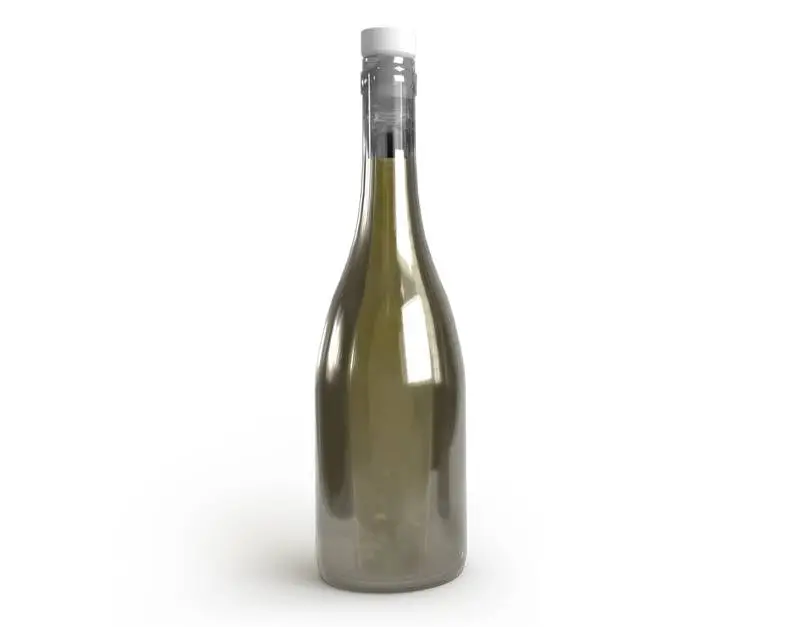 Image of a Realistic White Wine Bottle on a White Background