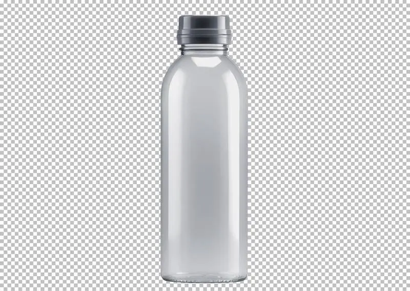 Transparent Plastic Water Bottle Isolated on a Transparent Background