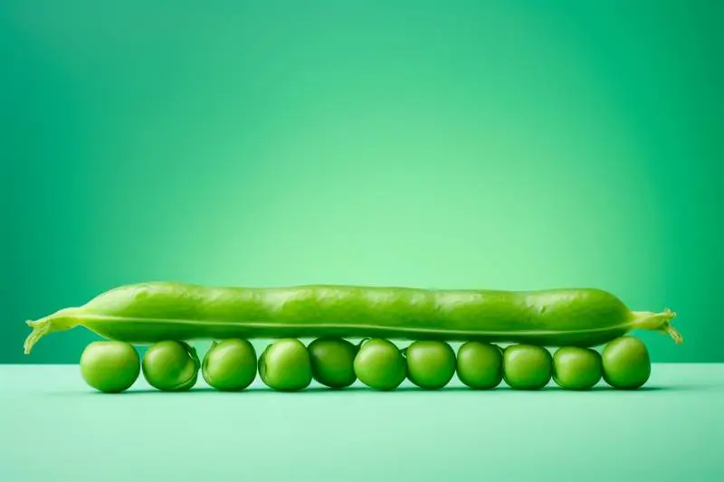 Realistic Image of Peas on a Colourful Background