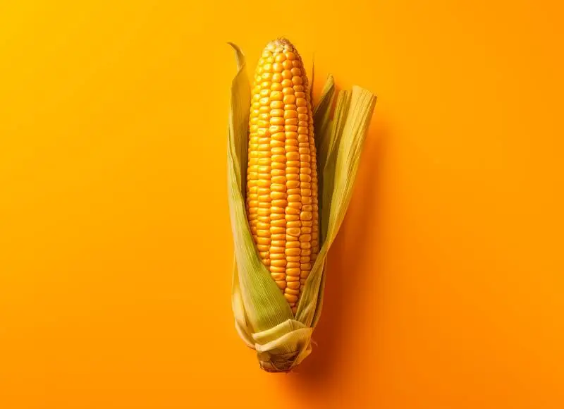 Realistic Image of a Corn Cob on a Colourful Background