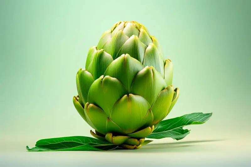 Realistic Image of an Artichoke on a Colourful Background