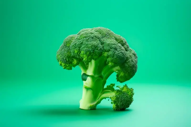 Realistic Image of Broccoli on a Colourful Background
