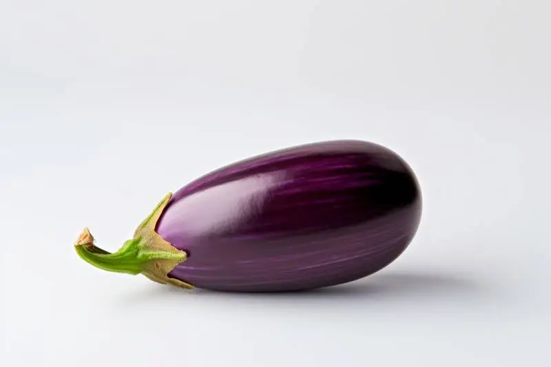 Realistic Image of an Aubergine on a Coloured Background