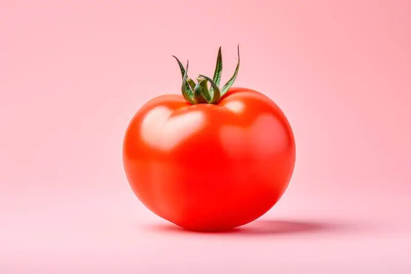 Realistic Image of a Tomato on a Colourful Background