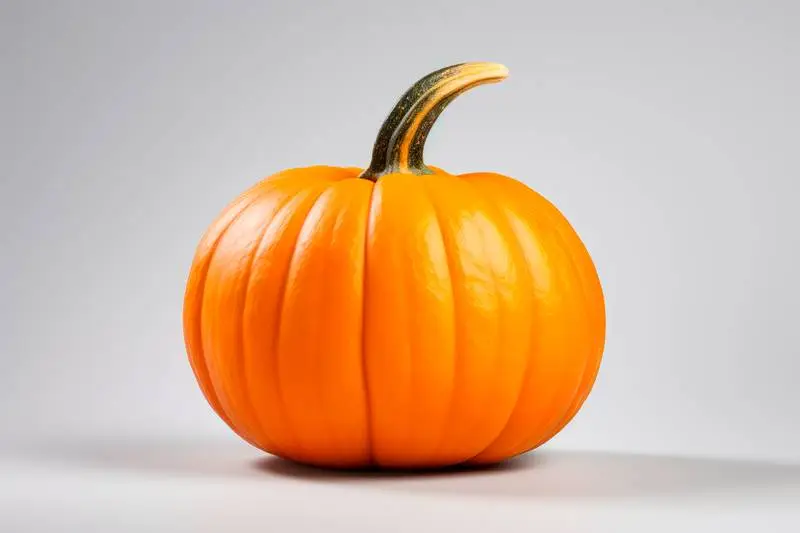 Realistic Image of a Pumpkin on a Grey Coloured Background