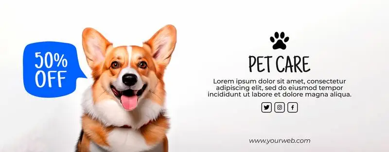 Corgi Banner with Text on a White Background
