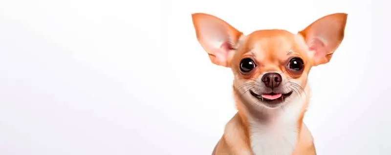 Frontal Image of a Chihuahua on a White Banner