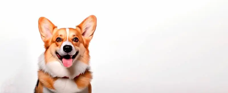 Image of a Corgi on a White Background Banner