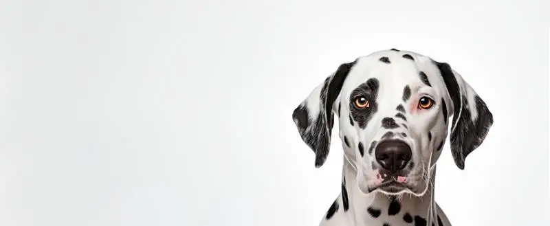Image of a Dalmatian on a White Background Banner