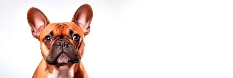 Image of a French Bulldog on a White Background Banner