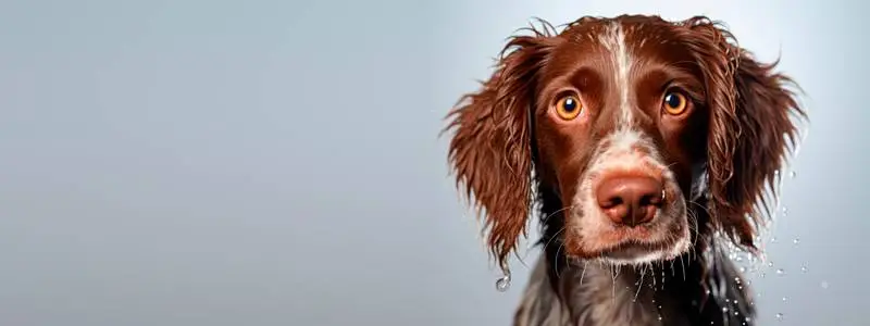 Image of an Irish Setter on a Grey Background Banner