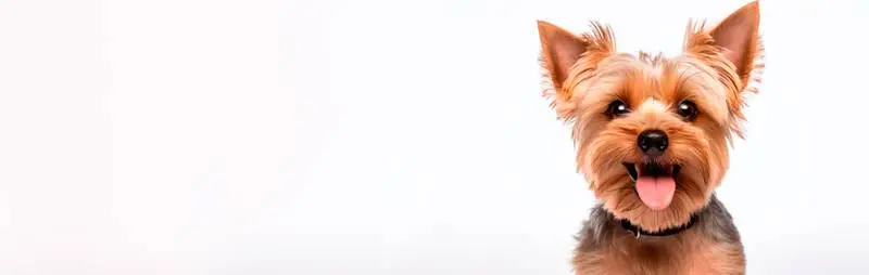 Image of a Yorkshire on a White Background Banner