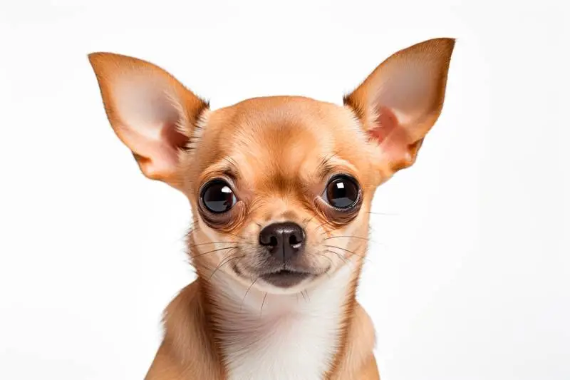 High-Resolution Frontal Photo of a Chihuahua Isolated on a White Background