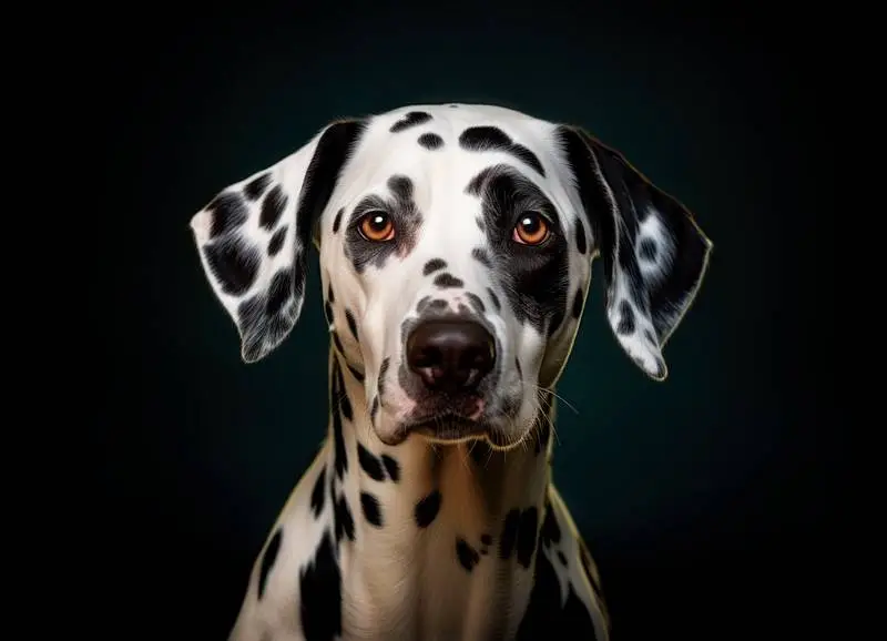 High-Resolution Photo of a Dalmatian Isolated on a Black Background