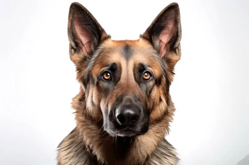 High-Resolution Photo of a German Shepherd Isolated on a White Background