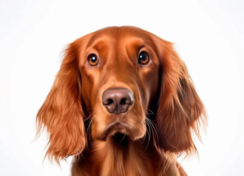 High-Resolution Photo of an Irish Setter Isolated on a White Background
