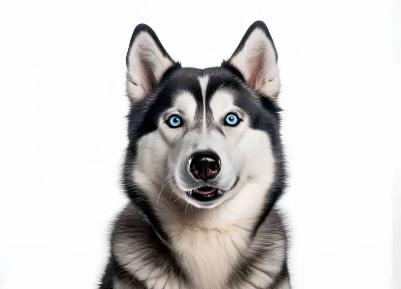 High-Resolution Photo of a Siberian Husky Isolated on a White Background