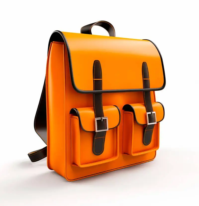 Image of a Realistic 3D School Backpack Isolated on a White Background