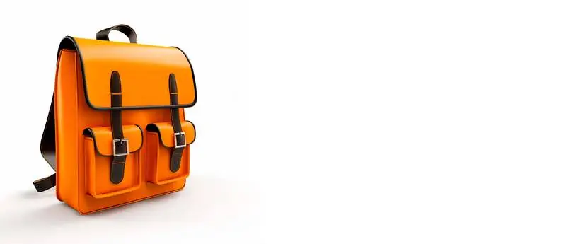 Realistic Isolated 3D School Backpack Banner on a White Background