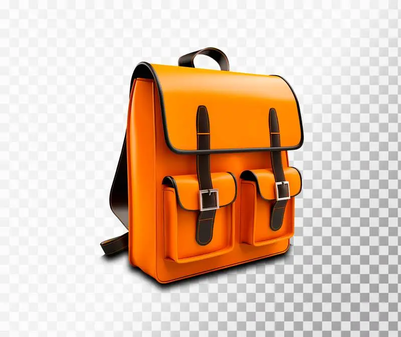 Realistic 3D Insulated School Backpack on a Transparent Background