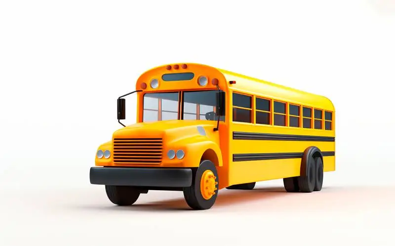 Image of a 3D Toy Bus Isolated on a White Background