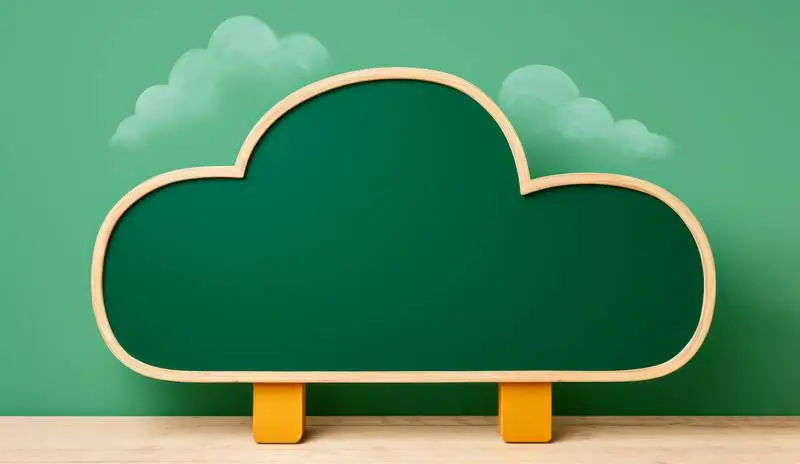 Image of a Green Blackboard for Back to School on a Green Wall