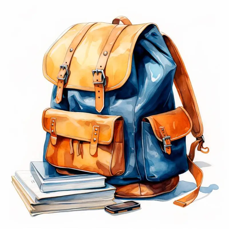 Watercolour School Bag Illustration for Back to School