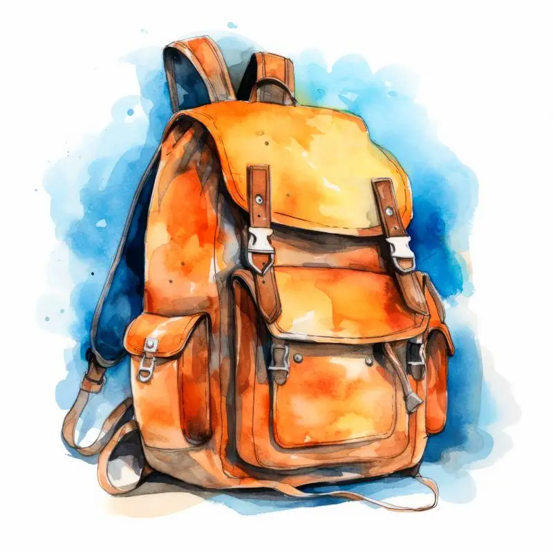 Vintage Watercolour Backpack Illustration for Back to School
