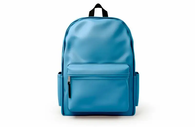 Image of a Blue School Bag on a White Background