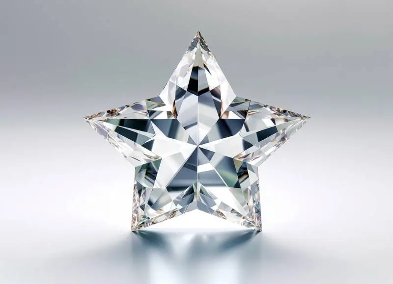 Brilliant Standing Diamond Star on a White Background