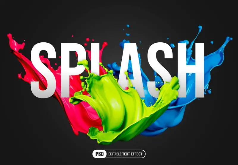 Editable Paint Splash Text Effect