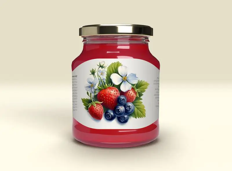 Filled Glass Jar Mockup on a Light Background